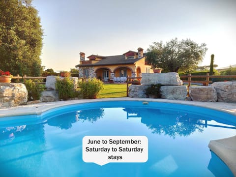 Property building, Swimming pool, Sunset