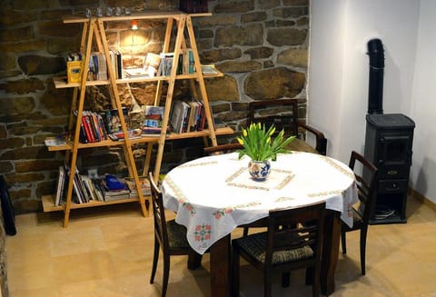 Library, Living room, Dining area