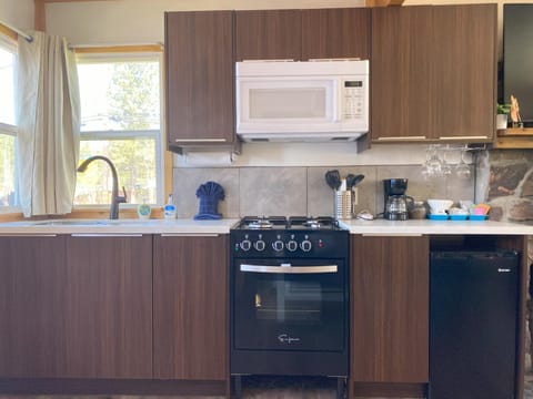 Coffee/tea facilities, Kitchen or kitchenette, microwave, oven, stove