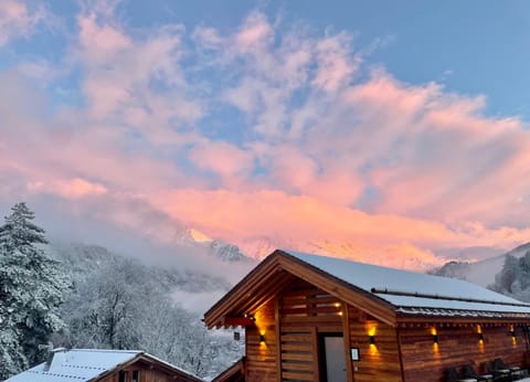 Natural landscape, Winter, Mountain view, Sunset