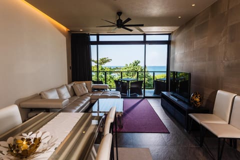 Natural landscape, View (from property/room), Living room, Sea view