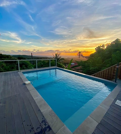 Natural landscape, Mountain view, Swimming pool, Sunset