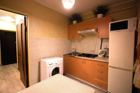 Kitchen or kitchenette, minibar, stove, washing machine