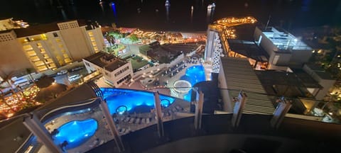 Night, Balcony/Terrace, Pool view