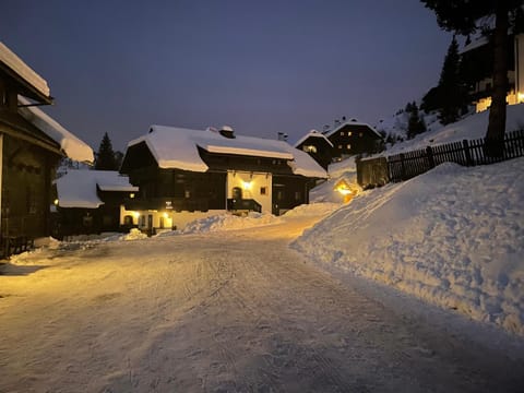 Property building, Night, Winter