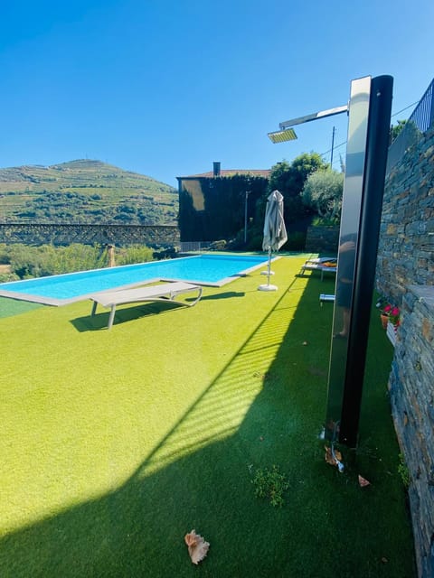 Shower, Pool view, Swimming pool, sunbed