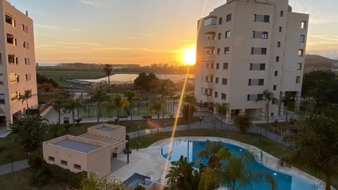 Pool view, Sunset