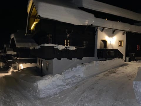 Property building, Night, Winter