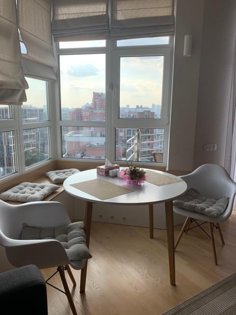 Living room, Seating area, City view