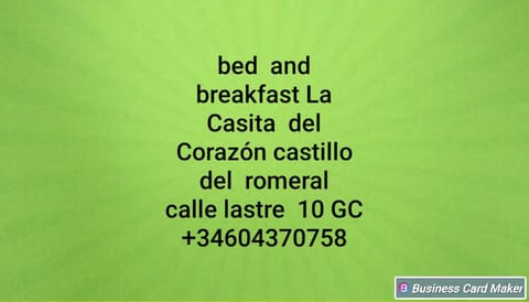 la CASITA DEL CORAZON Bed and Breakfast in Comarca Sur
