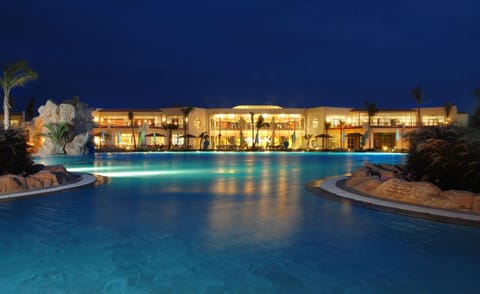 Property building, Night, Pool view, Swimming pool