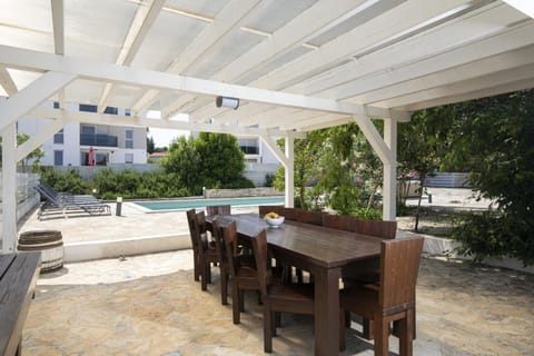 Patio, Dining area, Swimming pool