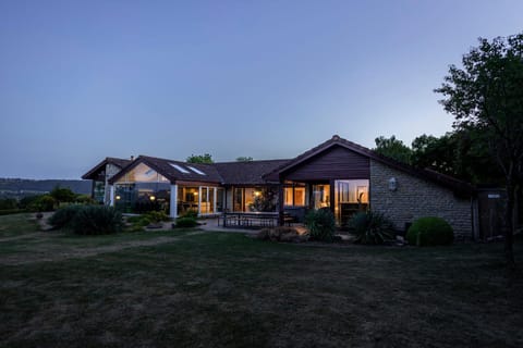 Property building, Night, Garden