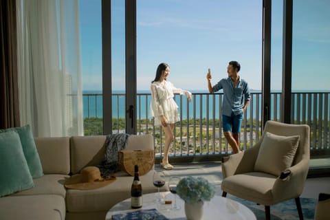 Living room, Seating area, Sea view