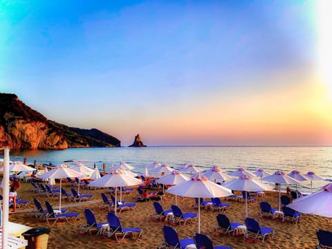 Beach, Sea view, Sunset