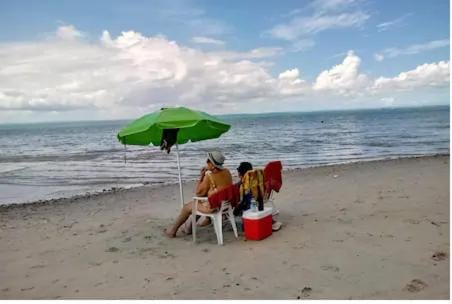 People, Natural landscape, Beach, Sea view