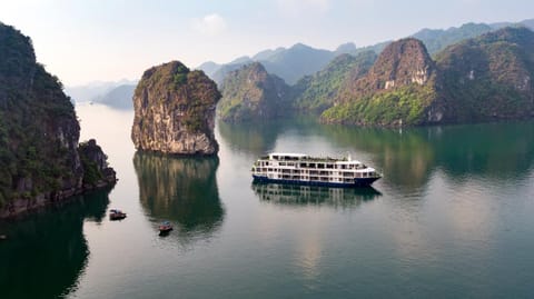 Mon Cheri Cruises Docked boat in Laos