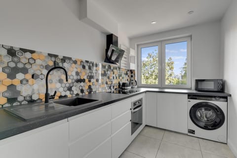 stove, washing machine, kitchen