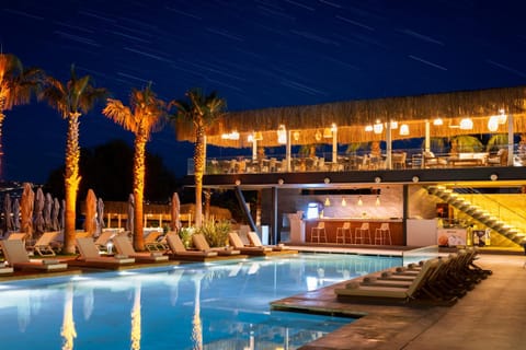 Night, Pool view, Swimming pool