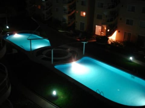 Night, Pool view, Swimming pool