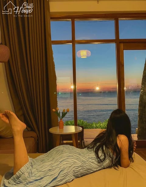 Bed, People, Bedroom, Sea view, Sunset, group of guests