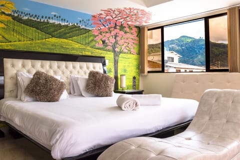 Bed, Bedroom, Mountain view