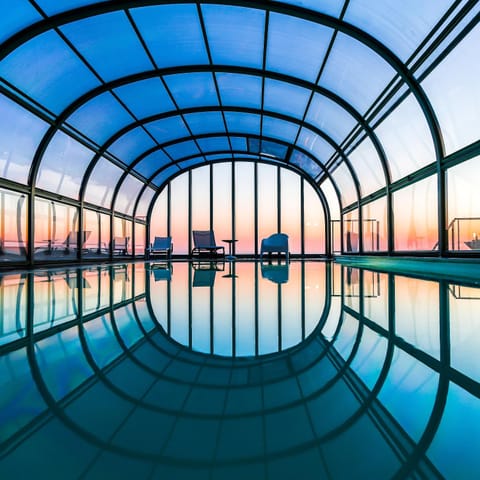 Swimming pool, Sunrise, Sunset