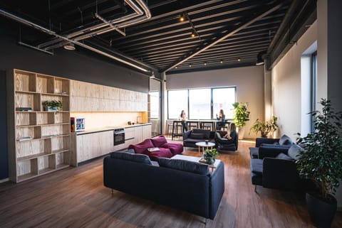 Living room, Seating area, Communal kitchen