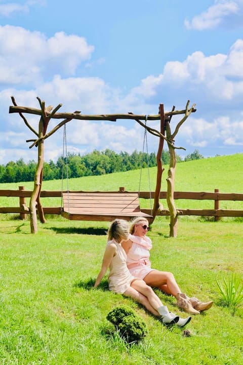 Domki Eden Kaszuby balia sauna alpaki mini zoo House in Pomeranian Voivodeship