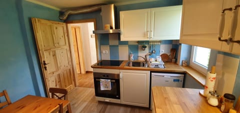 Kitchen or kitchenette, Dining area, oven, stove, toaster