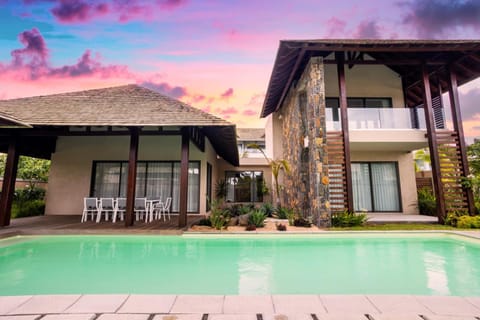 Garden, Swimming pool, Sunset