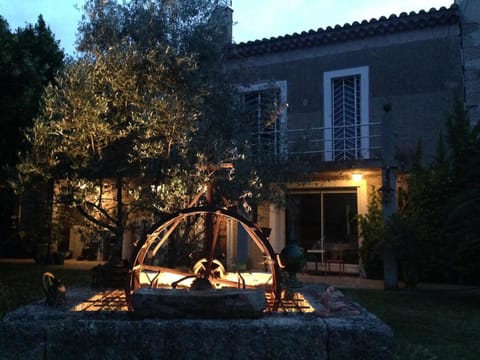 Property building, Night, Garden