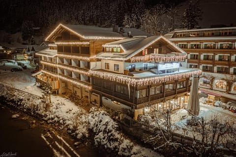 Property building, Night, Winter