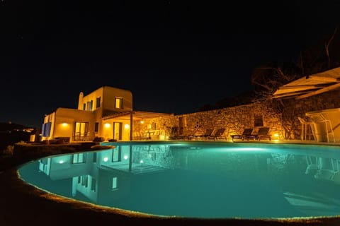 Property building, Night, Pool view, Swimming pool