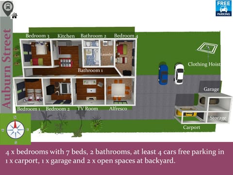 Wollongong station holiday house with Wi-Fi,75 Inch TV, Netflix,Parking,Beach House in Wollongong