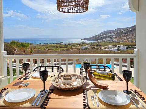 View (from property/room), Balcony/Terrace, Food, Pool view, Sea view