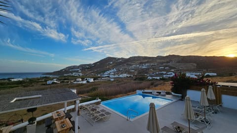 Mountain view, Sea view, Swimming pool, Sunset