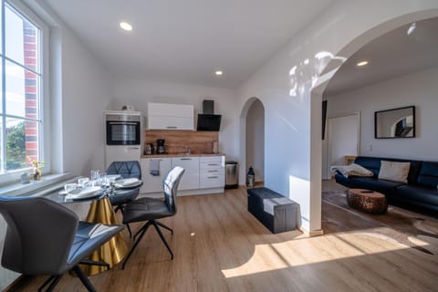 Kitchen or kitchenette, Living room, Seating area, Dining area, oven, stove