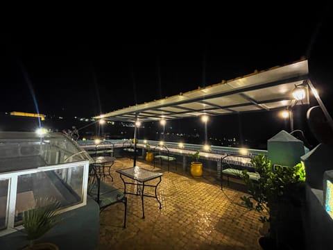 Patio, Night, View (from property/room), Balcony/Terrace, Pool view, Swimming pool