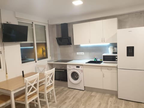 Kitchen or kitchenette, stove, kitchen