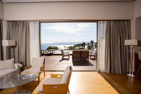 Living room, Seating area, Sea view