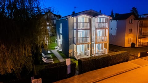 Property building, Night, Garden, Garden view