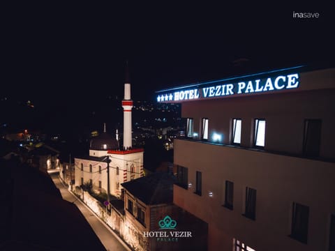 Property building, Night, Text overlay, City view