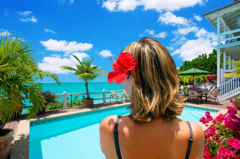 Patio, Day, Natural landscape, View (from property/room), Balcony/Terrace, Pool view, Sea view, Swimming pool