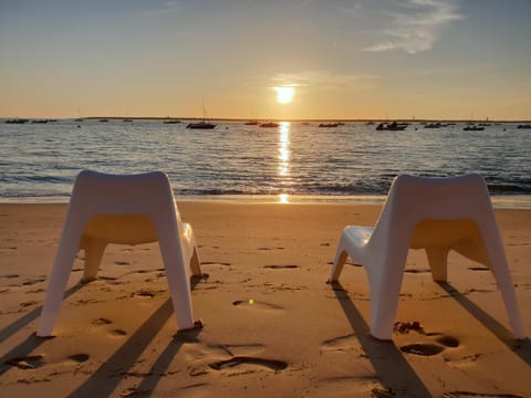 Beach, Sea view, Sunset