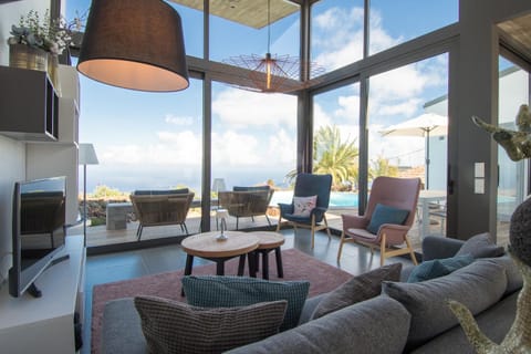 Living room, Seating area, Sea view