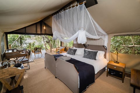 Tsowa Safari Island Luxury tent in Zimbabwe