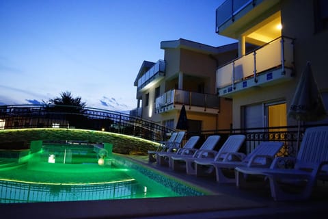 Property building, Swimming pool, Sunrise, Sunset