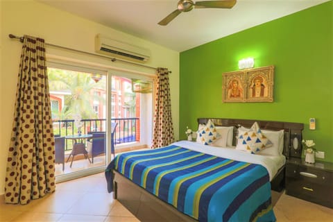 Bed, View (from property/room), Bedroom, Pool view, fireplace, air conditioner