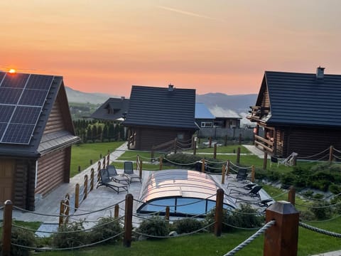 Domki Zagroda Domek z bala z basenem &sauna & jacuzzi & balia Chalet in Lesser Poland Voivodeship